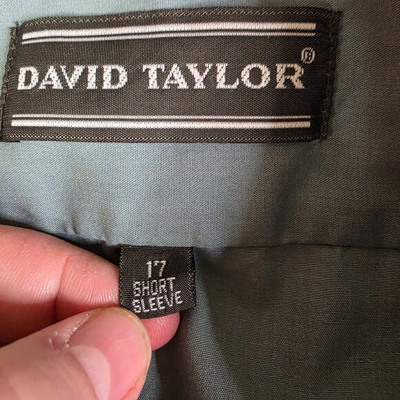 Vintage David Taylor Button Up Shirt Men’s Large Green Short Sleeve Casual - Picture 4 of 7